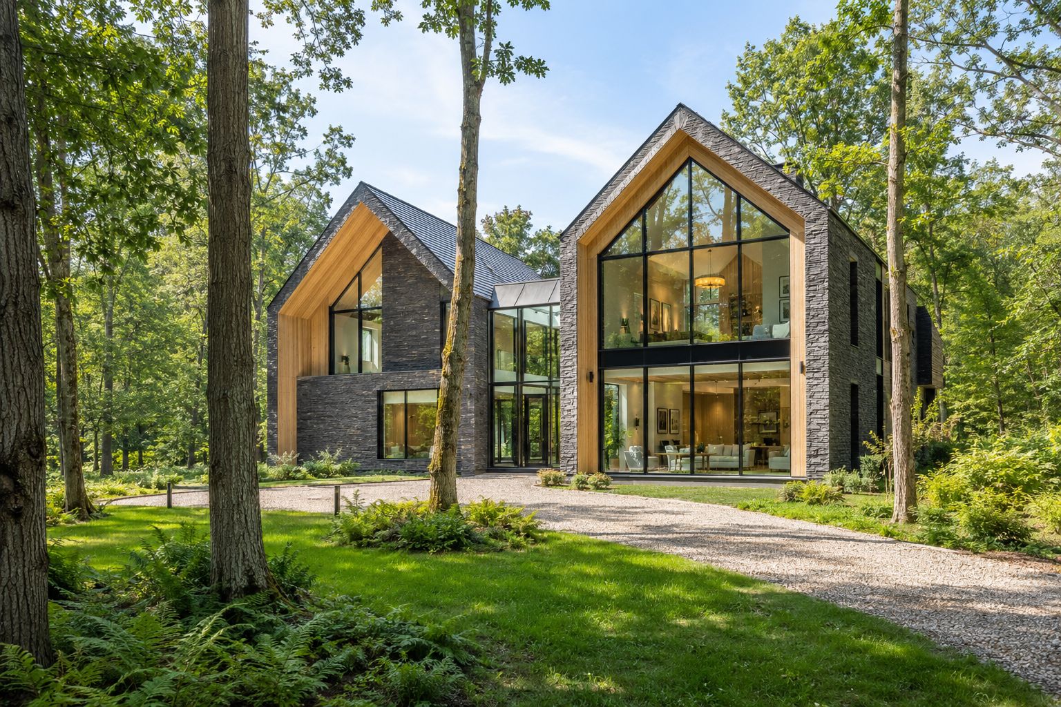 Villa exterieur met aangelegde tuin