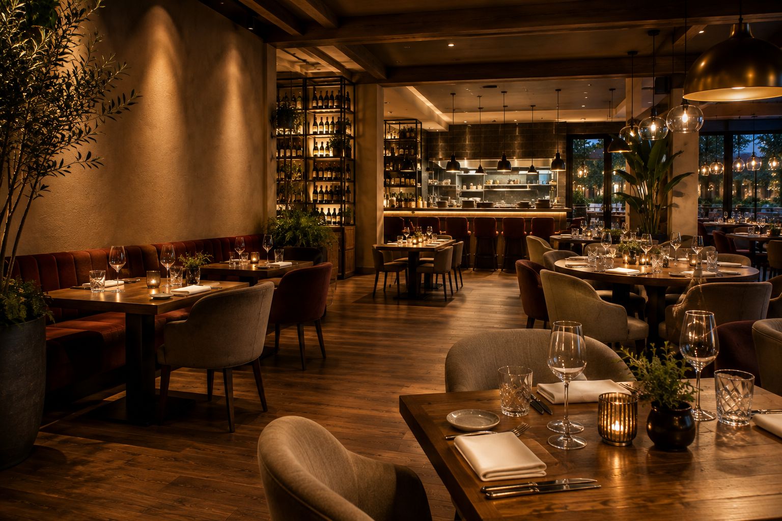 Warme restaurantinterieur preview voor de demopagina