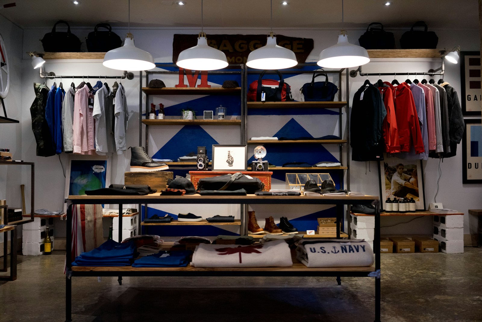 Curated clothing rail inside a fashion atelier