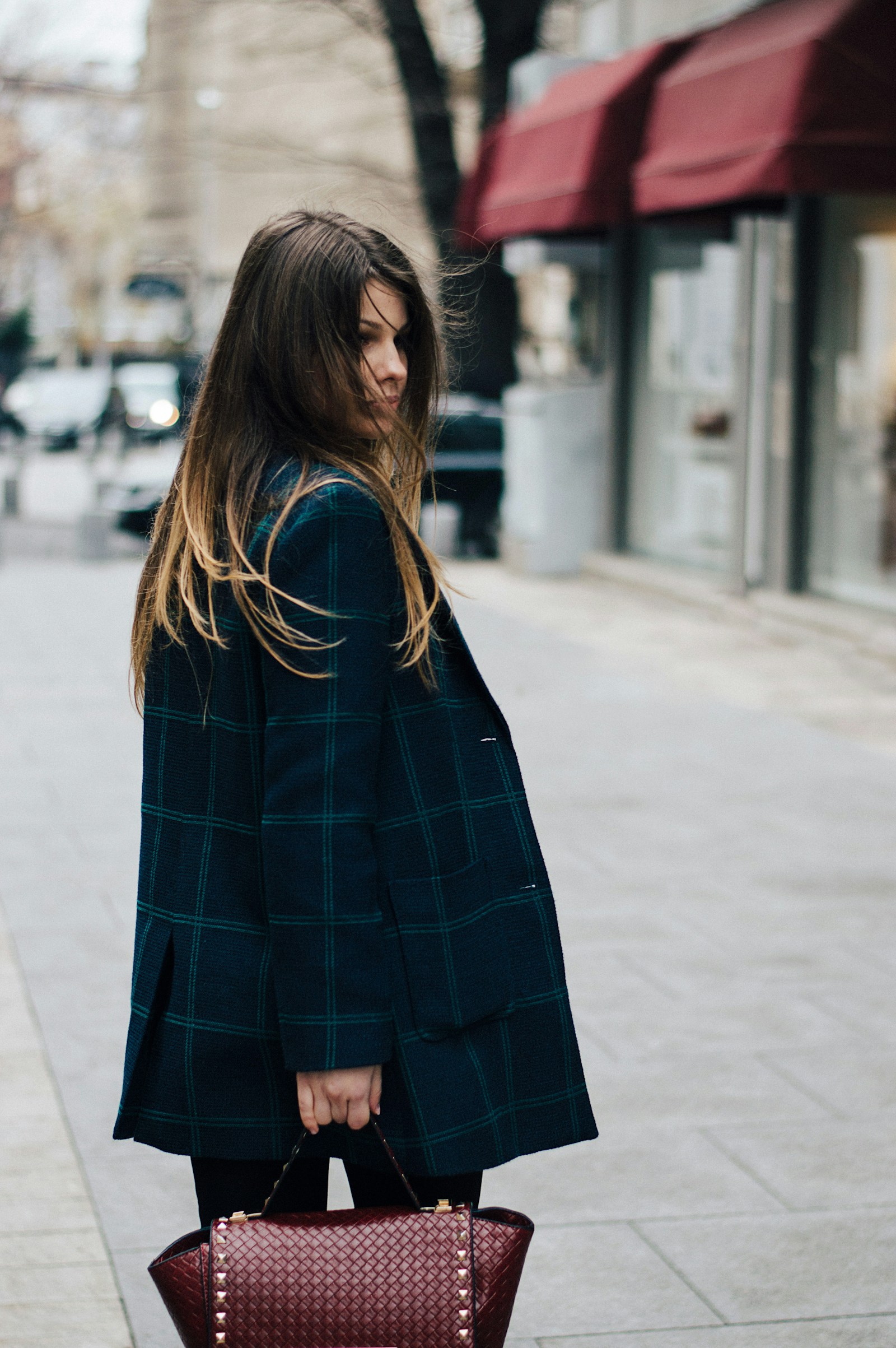 Model in a vivid fashion composition