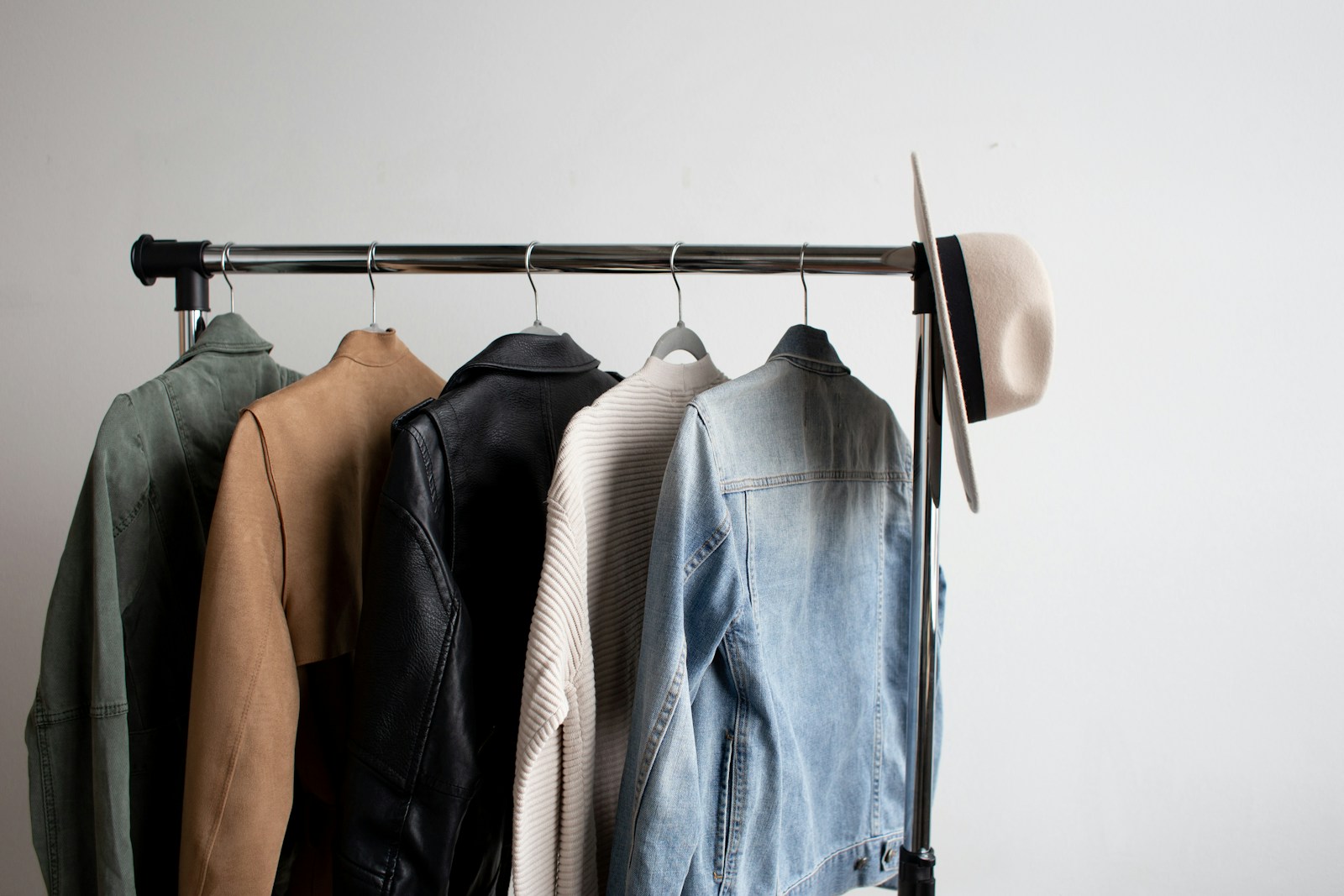 Curated garments and material details